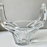 Large basket or fruit bowl in crystal Art Vannes France