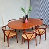 Danish teak round extending dining table