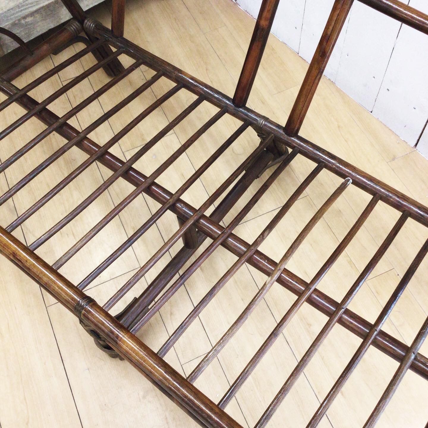 Art Deco rattan bench
