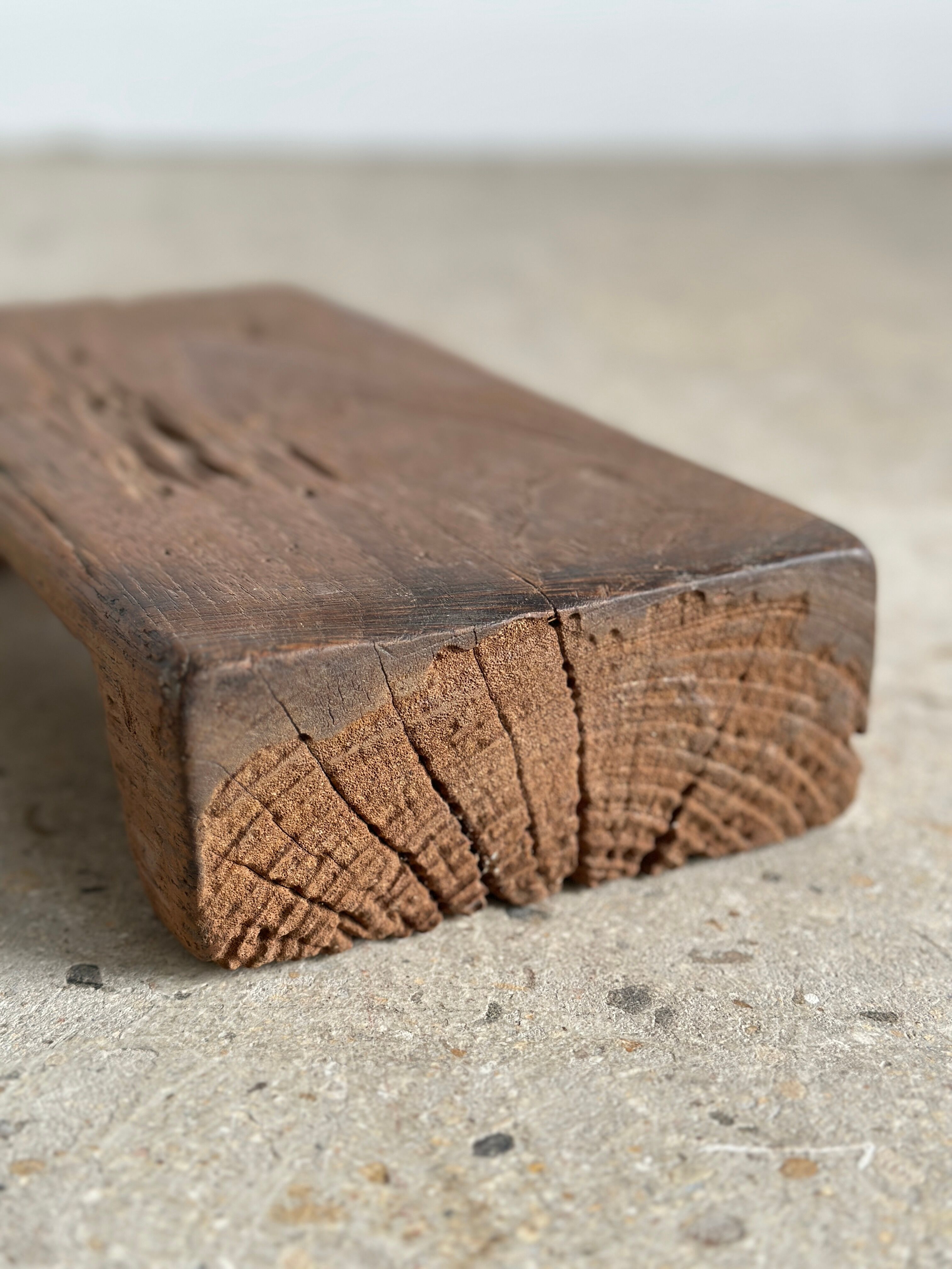 Mini Asian teak side stool blonde