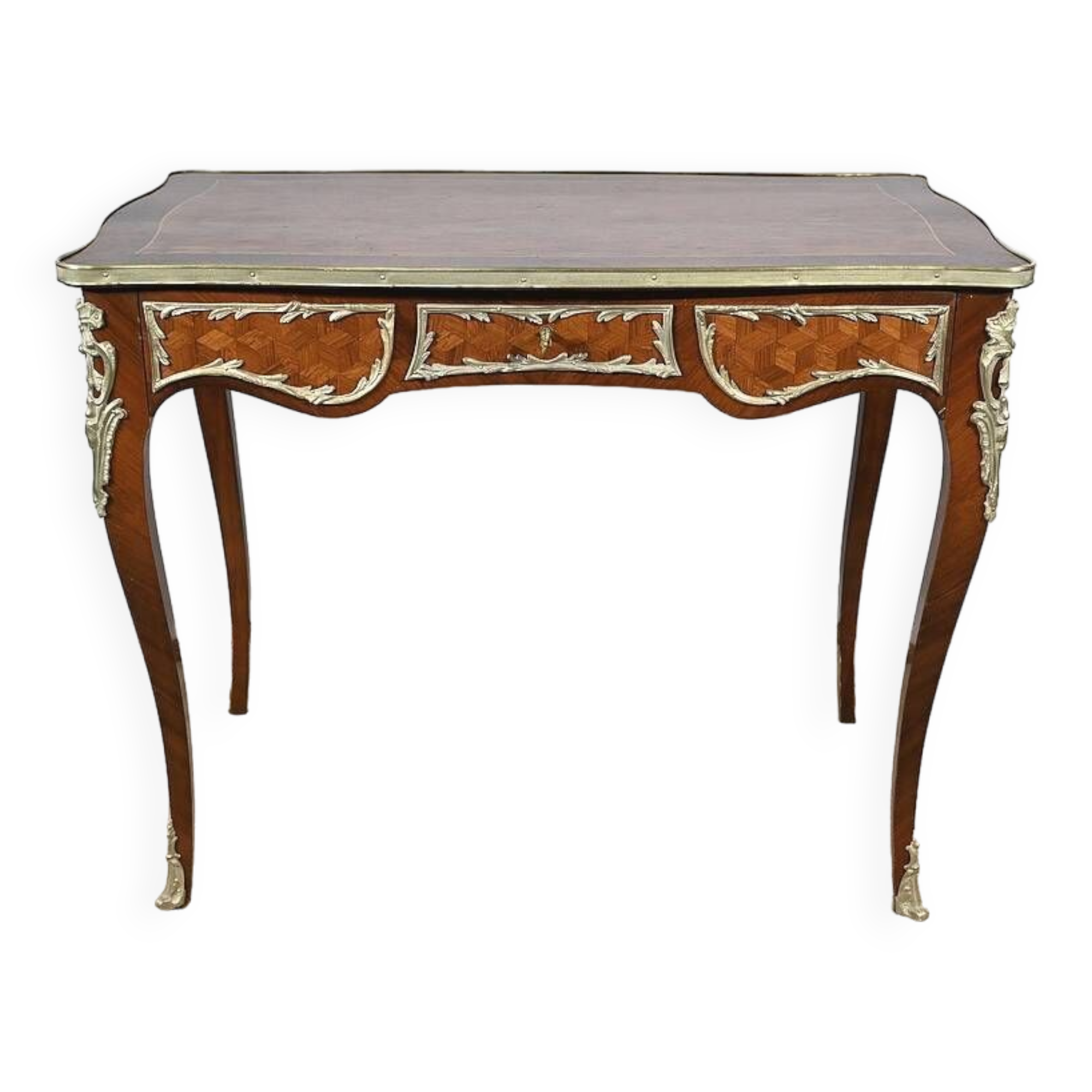 Rosewood and Marquetry Desk Table, Louis XV style – Early 20th century