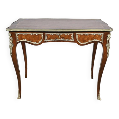 Table Bureau en Palissandre et Marqueteries, style Louis XV – Début XXe