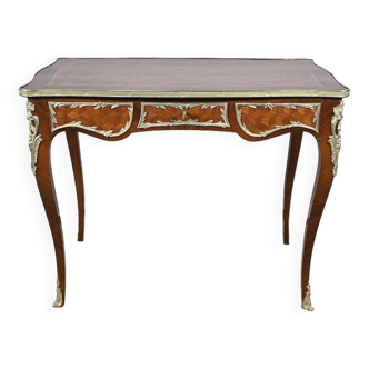 Table Bureau en Palissandre et Marqueteries, style Louis XV – Début XXe