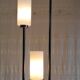 Modernist three-light floor lamp with opaline tulip - 1950s/60s