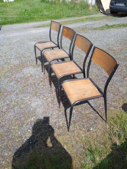Set of 4 vintage iron chairs