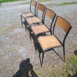 Set of 4 vintage iron chairs