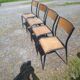 Série de 4 chaises vintage en fer et métal