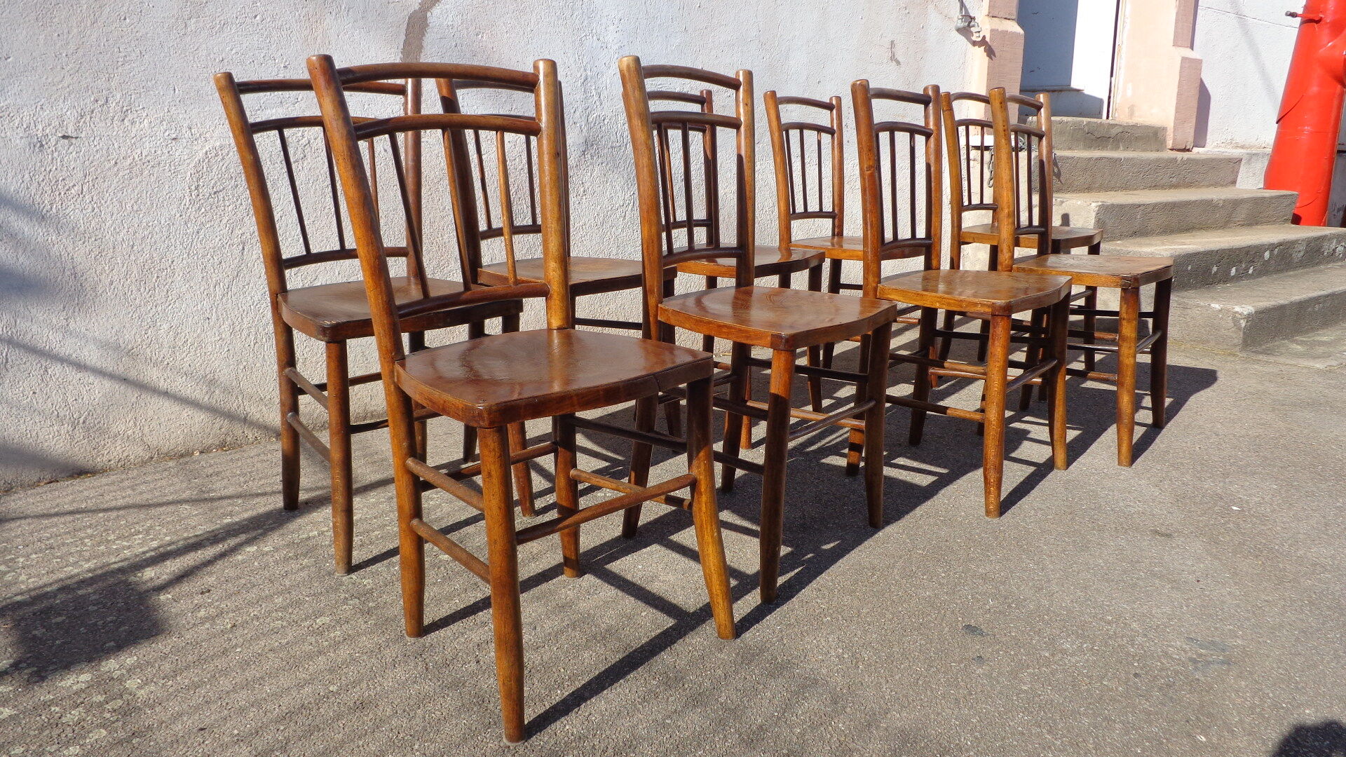 Lot of 9 chairs bistro Luterma
