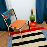 Handmade red symmetry tufted wool rug 120 x 180 cm