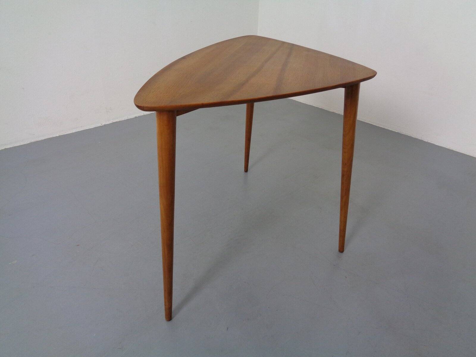 Mid-Century Triangular Teak Side Table, 1960s