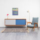 Vintage string, reversible doors, teak, 165cm