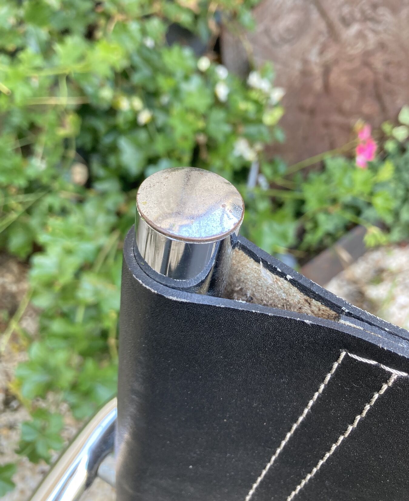 Vintage armchair in black leather