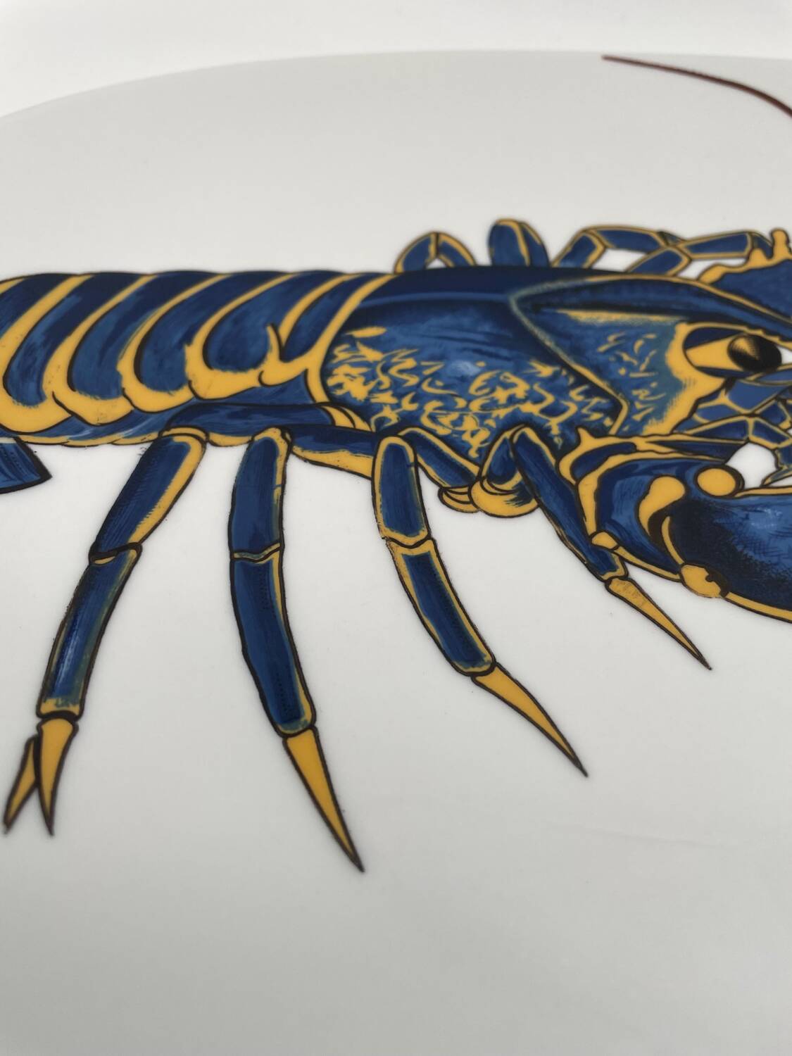 Blue Lobster Plate in Pillivuyt Porcelain