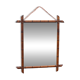 Vintage wooden turned mirror in bamboo style – 1950s/60s