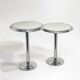 Pair of chrome mirrored sidetables, 1980s