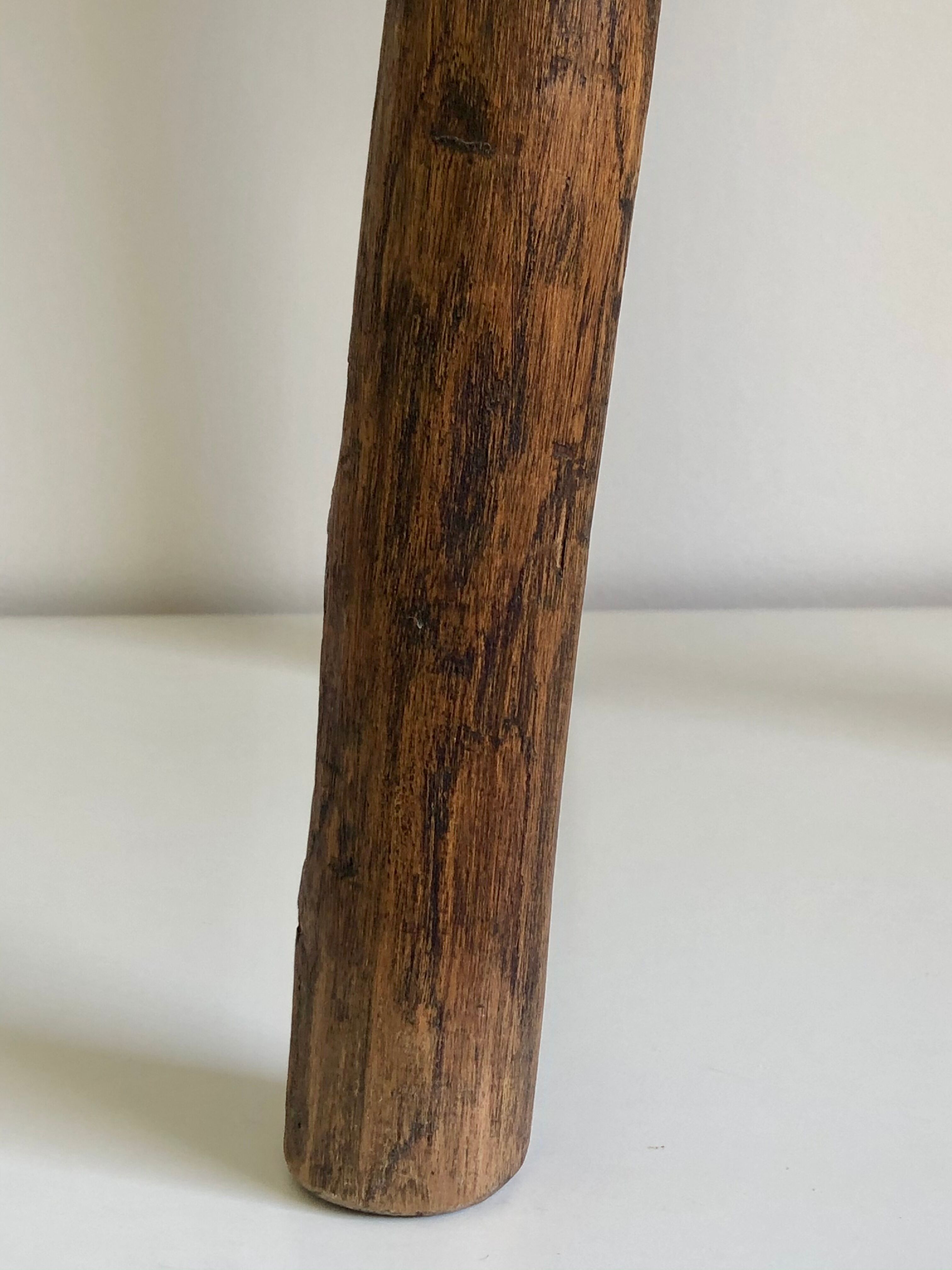 Freeform brutalist tripod stool, 1970