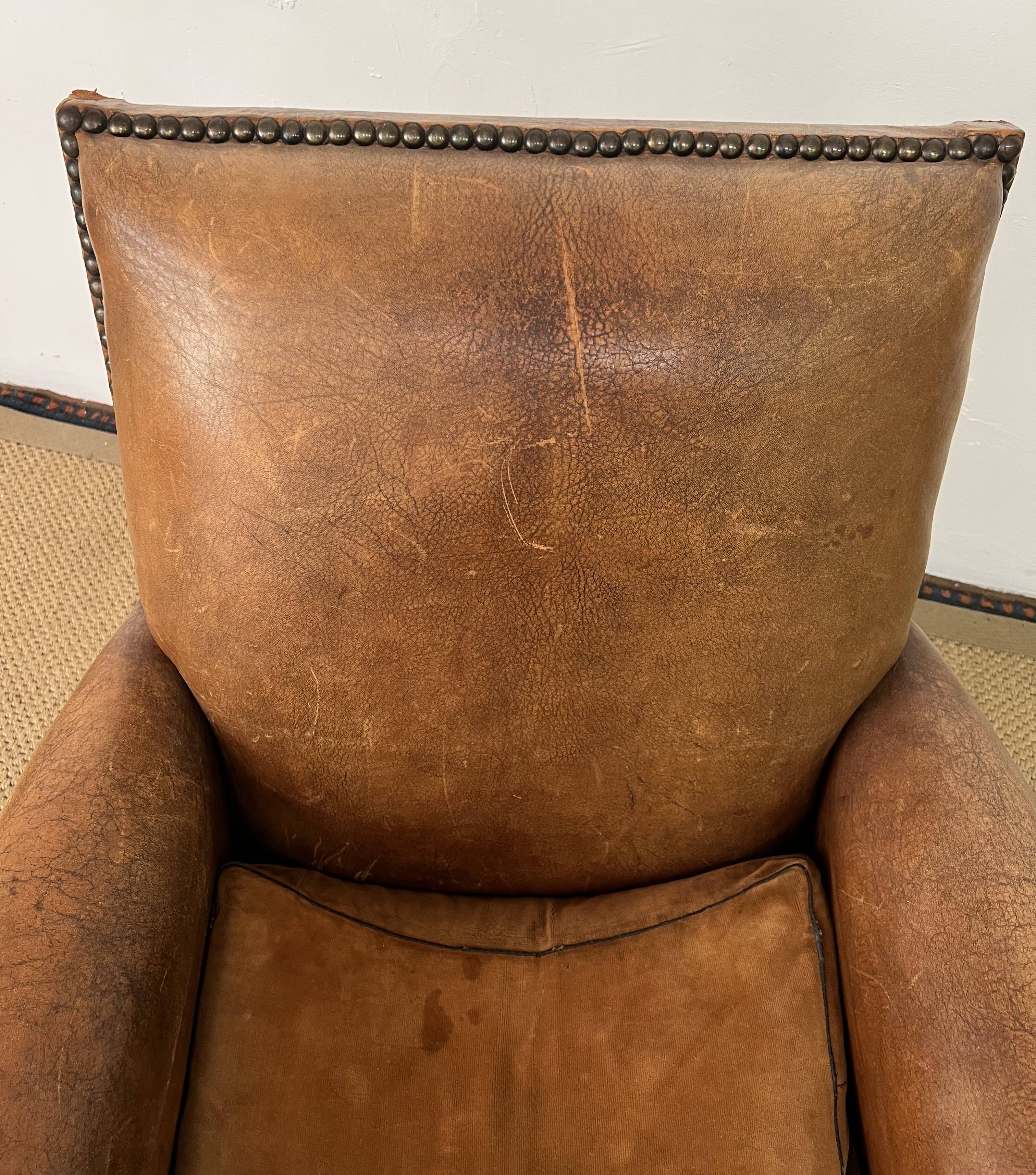 Leather club chair