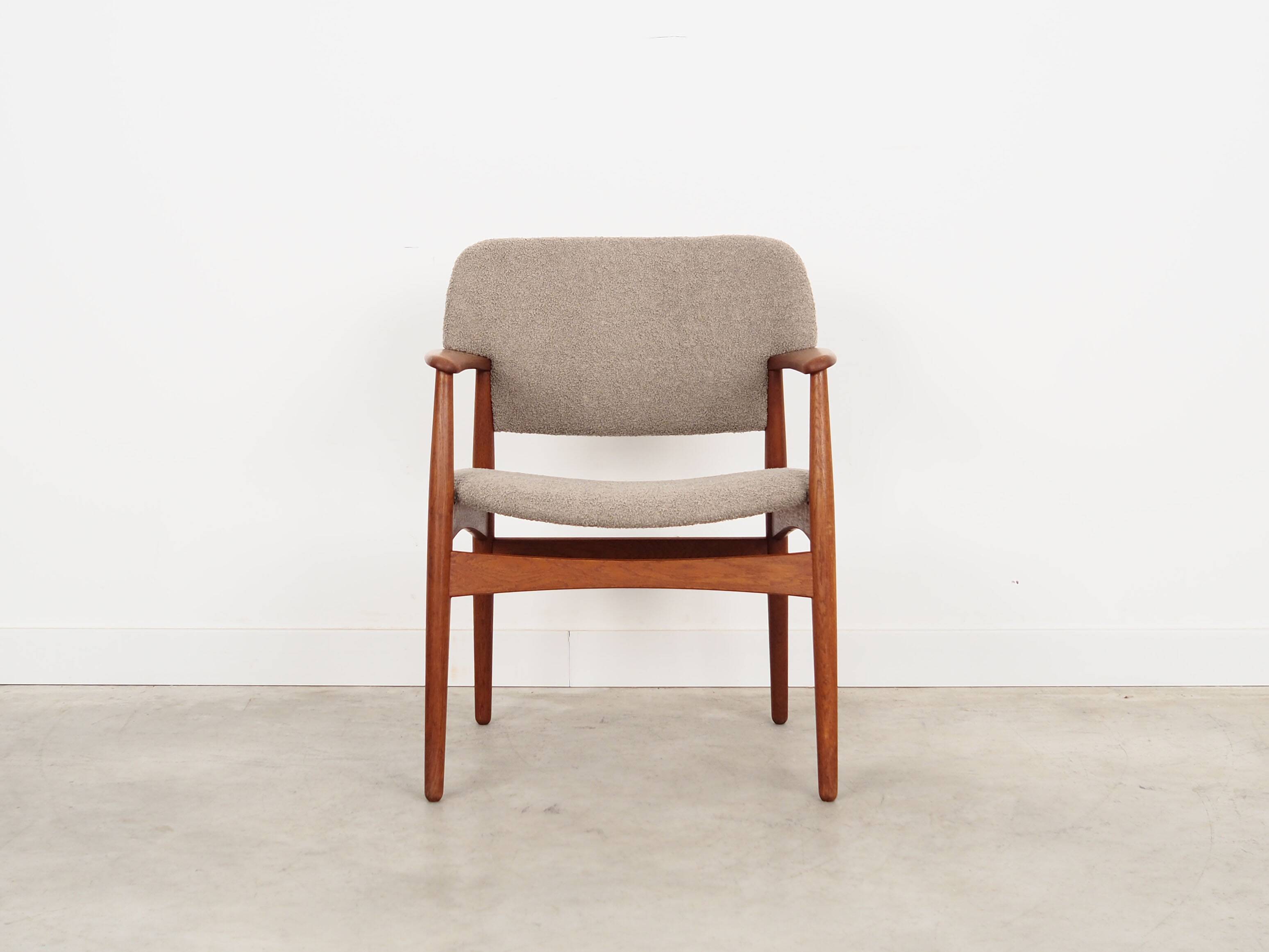 Oak armchair, Danish design, 1960s, designer: Ejner Larsen & Aksel Bender Madsen, production: Fritz
