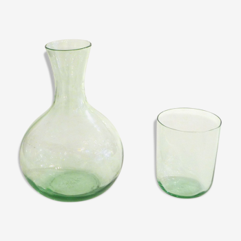 Carafe & verre en ouraline