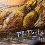 Oil painting on canvas Female nude framed signed