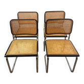 Set of four Marcel Breuer Cesca chairs made in Italy.