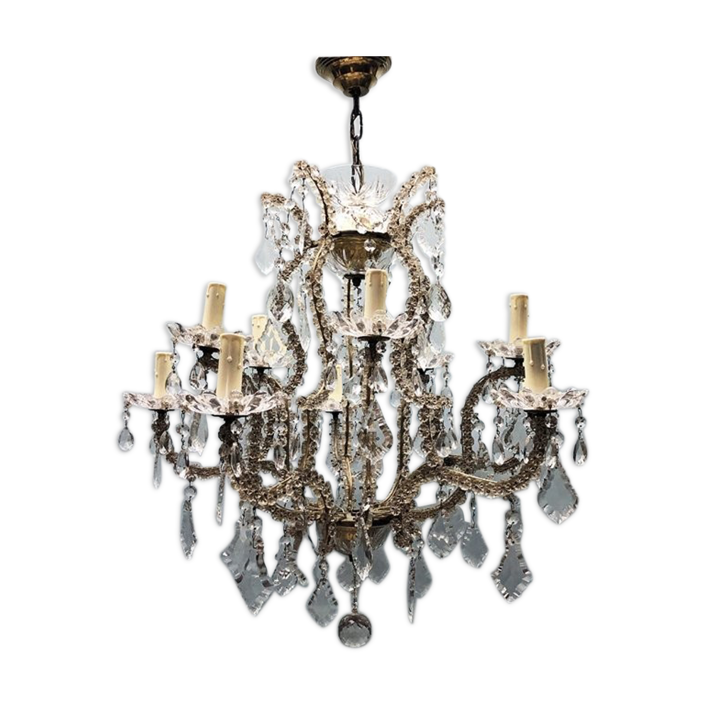 Lustre 10 branches pampilles