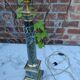 Column lamp base in Corinthian style in Napoleon III green marble.