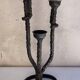 Brutalist iron candle holder