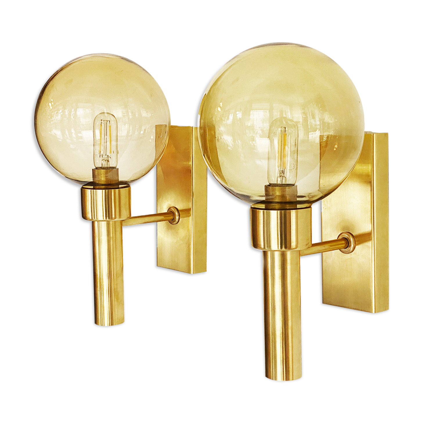 Pair of wall lights/sconces "Bodegalampet" by Vitrika. Denmark 1970s