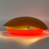 Rare 70s Oyster Lamp Gamma3 - Space Age Table Light Made in Italy - Unusual Orange Lamp