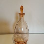 Art Deco glass carafe in amber colour.