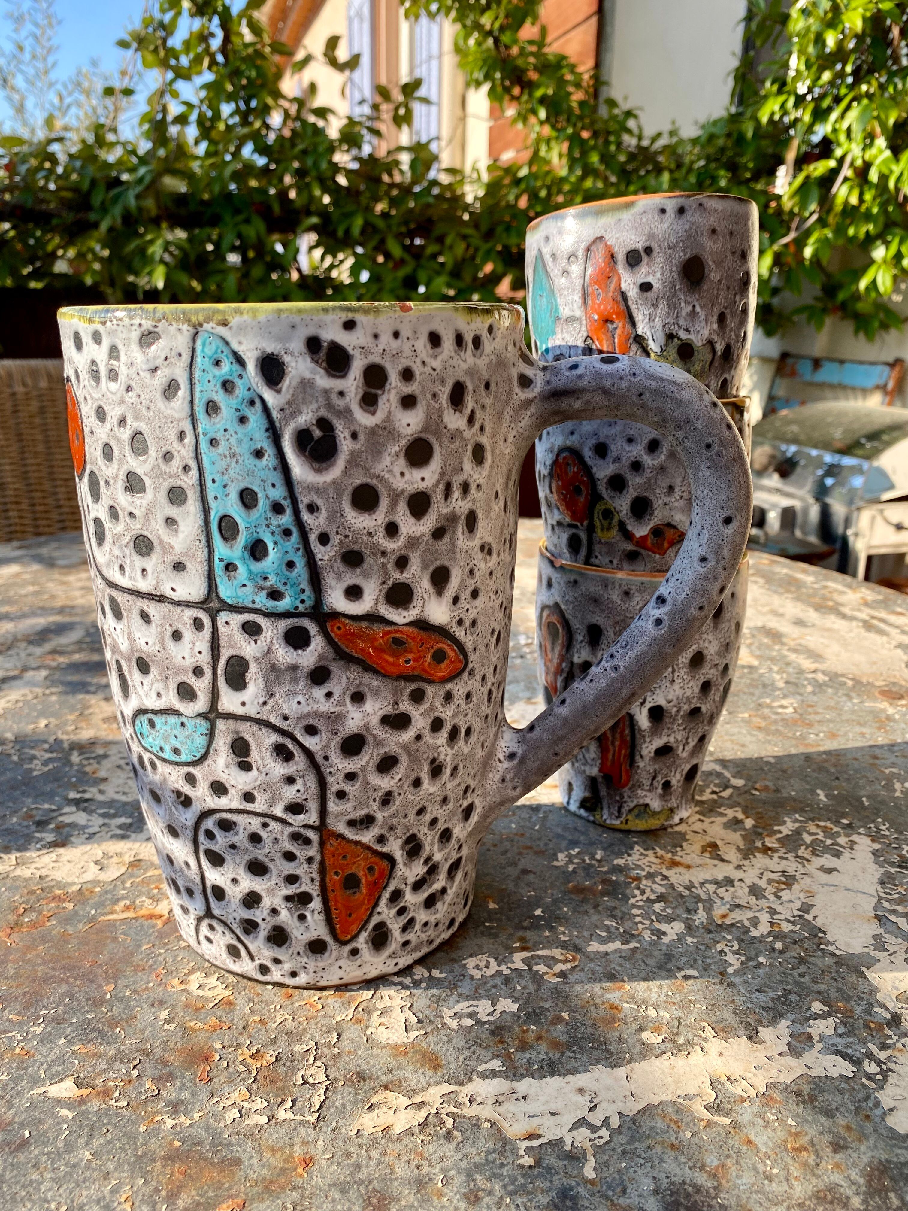 Pichet et verres Vallauris