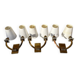 Antique Art Deco wall sconces attributed to Jacques Adnet.