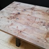 Table in wood and cast iron, industrial style, vintage