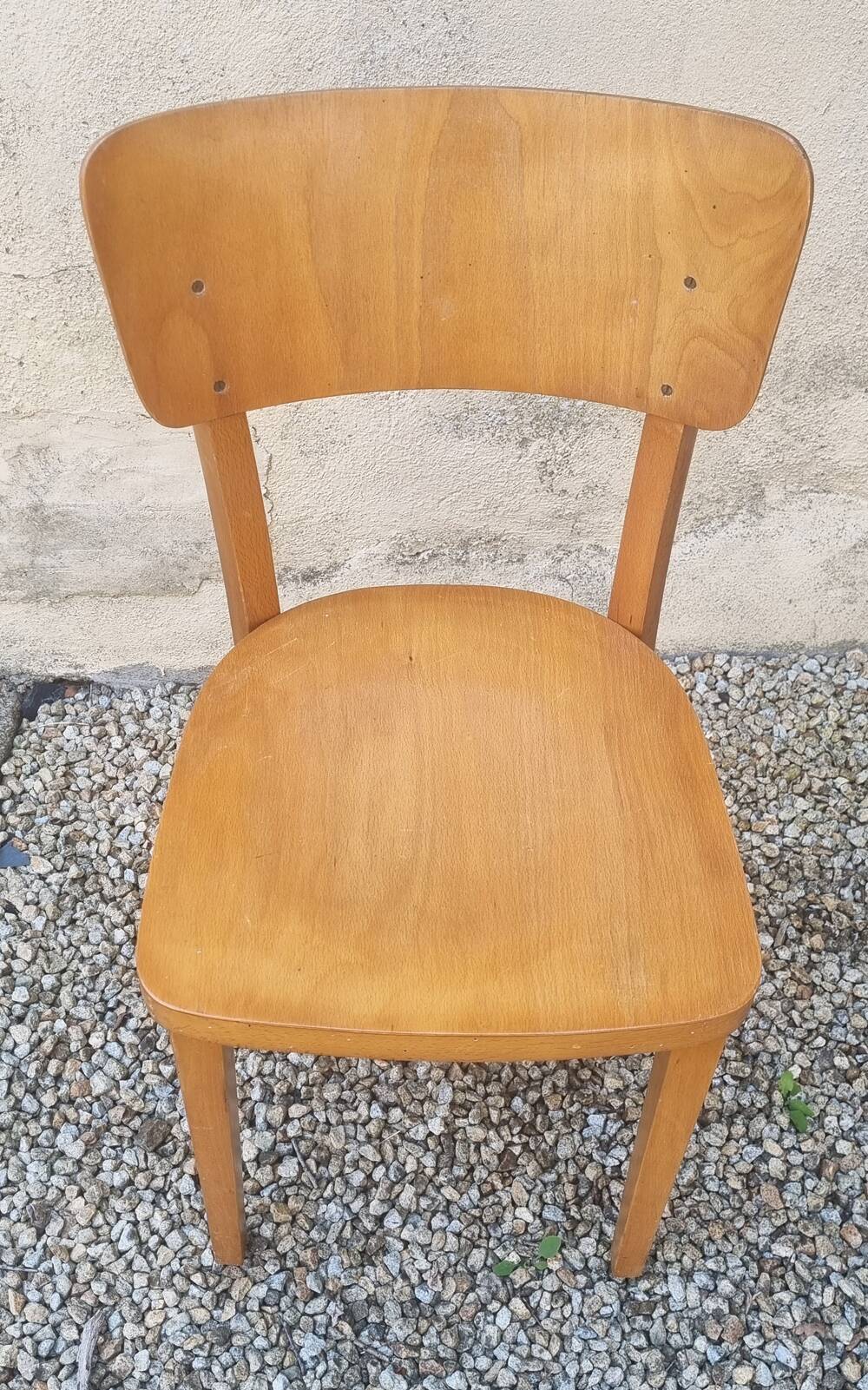 Lot de 6 chaises de bistrot Thonet, Tchekoslovaquie, vintage.