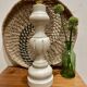 Old lamp foot patinated tinted linen