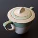 Old mint green sugar bowl from Moulin des Loups, model "Gondé", in good condition.