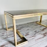 Table basse à piétement doré à plateau réversible circa 70