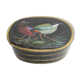 Napoleon III style metal box with painted and signed leather