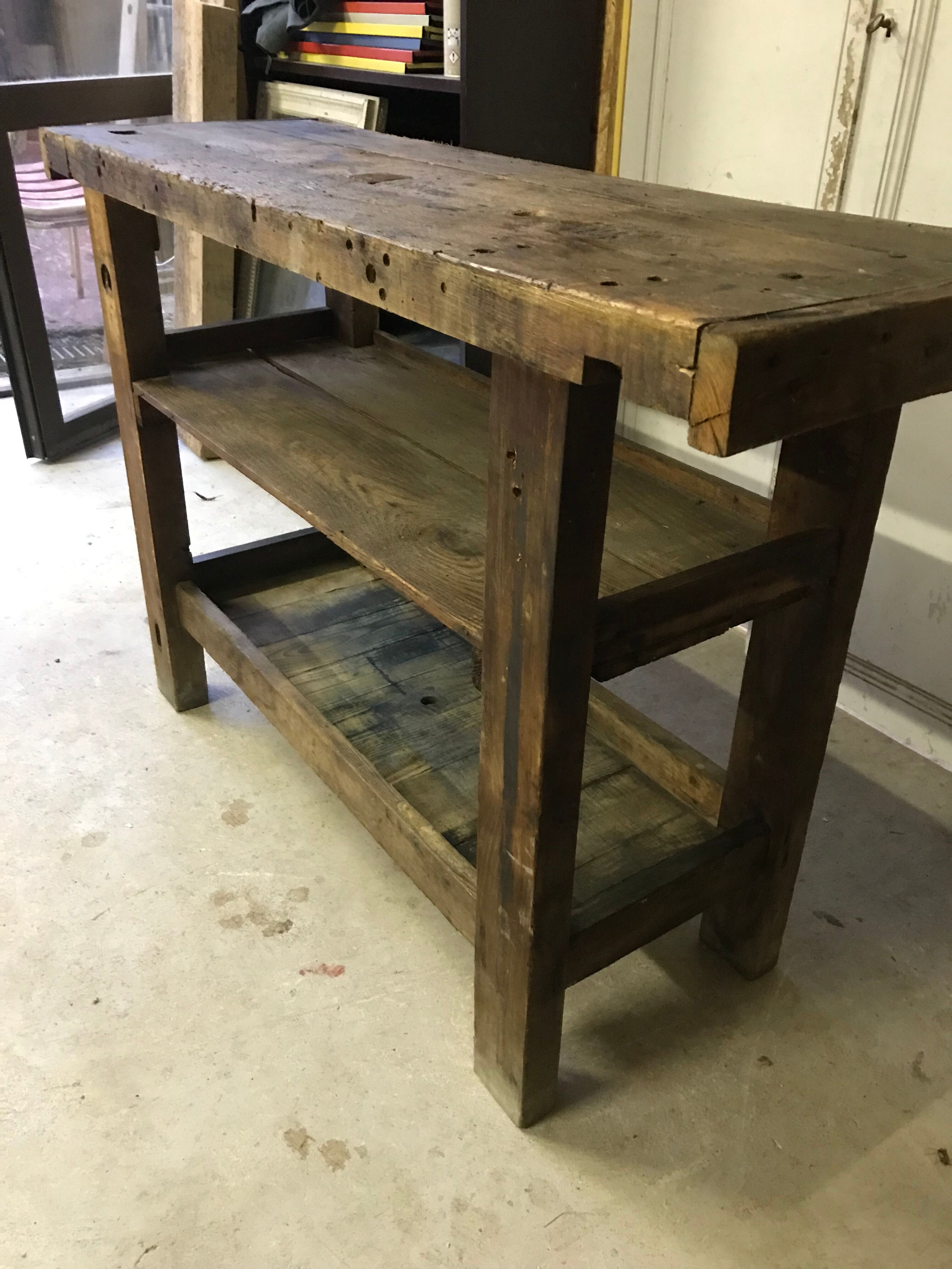 Wood workbench
