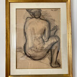 Framed charcoal drawing by Janie Michels