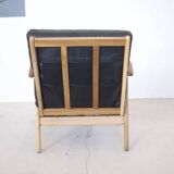 Fauteuil danois en teck et chêne du milieu du siècle, années 1950