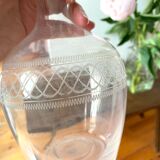 Vintage 60s chiseled glass decanter
