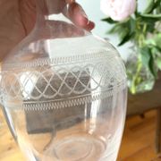 Vintage 60s chiseled glass decanter