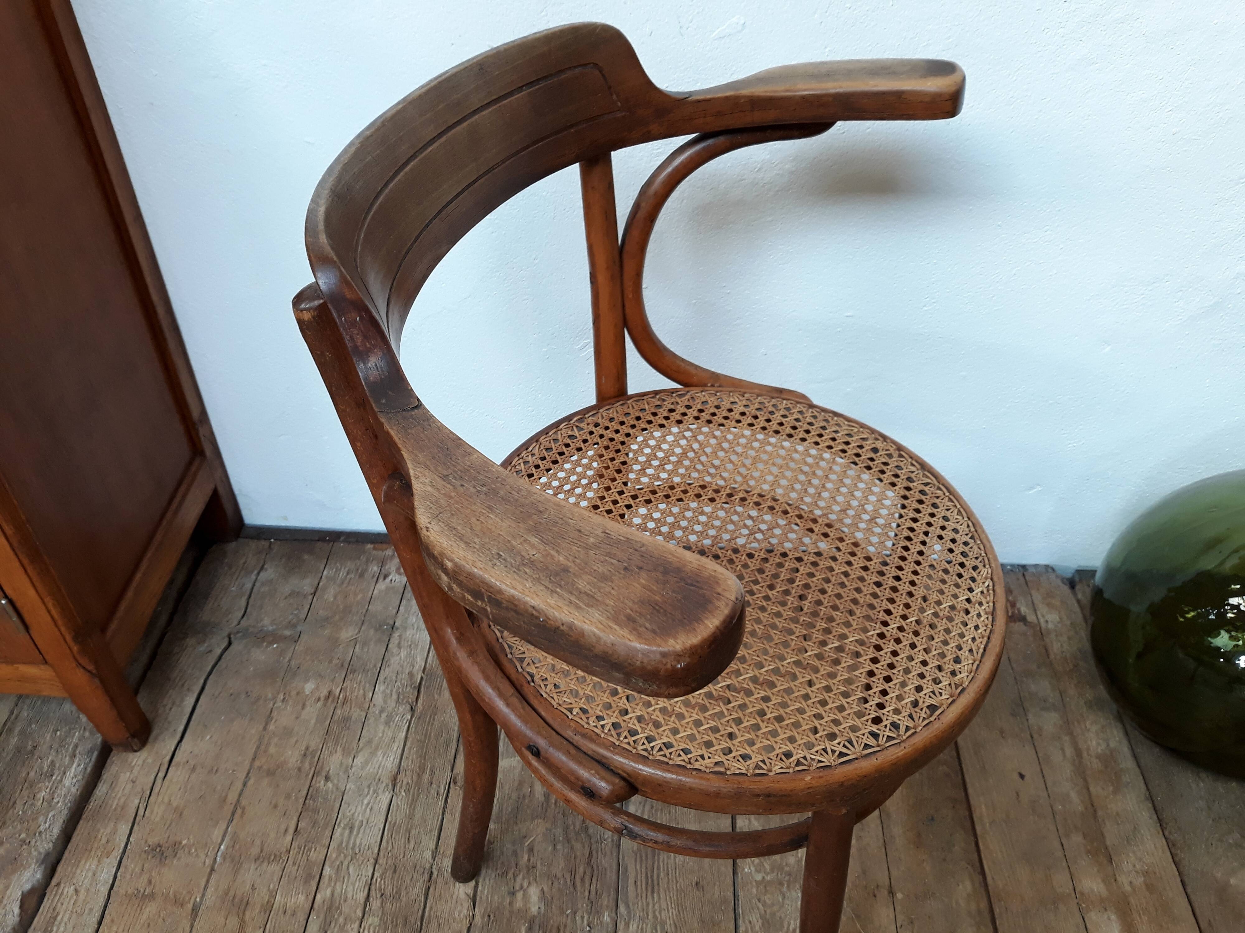 Cane armchair Baumann 1930