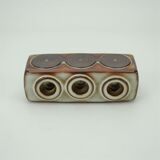 Triple stoneware candle holder grey serie by ejner johansen for søholm stentøj