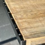 Industrial table with cast iron legs