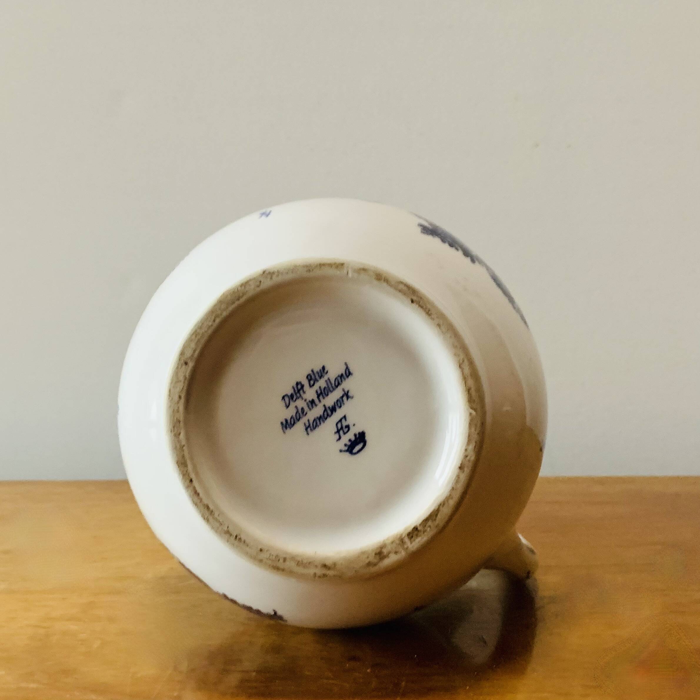 Vintage Delft Blue pitcher or jug - earthenware Made in Holland