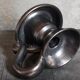 1950s iridescent black ceramic hand candle holder