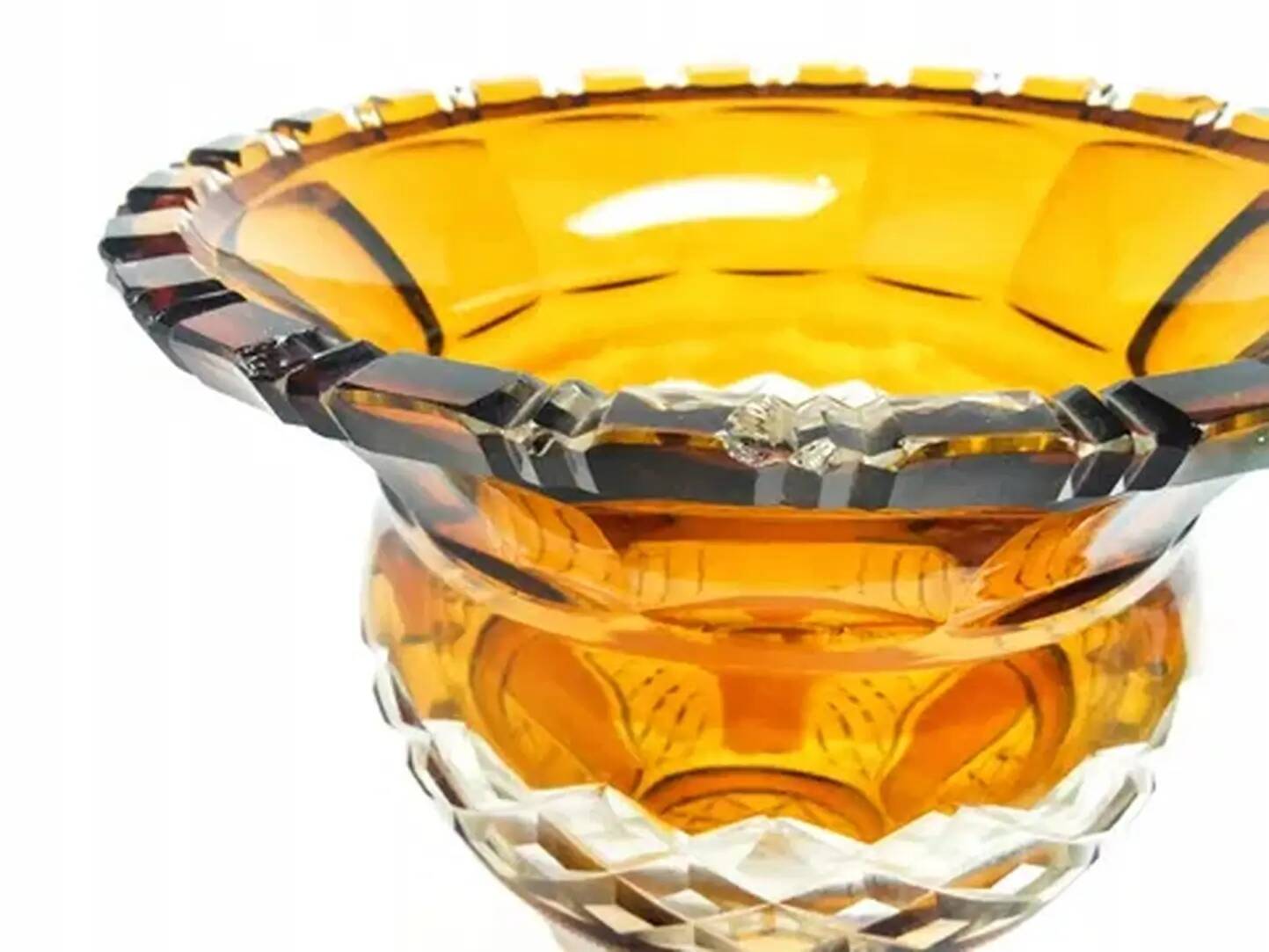 Vase, honey crystal, Poland, 1950s